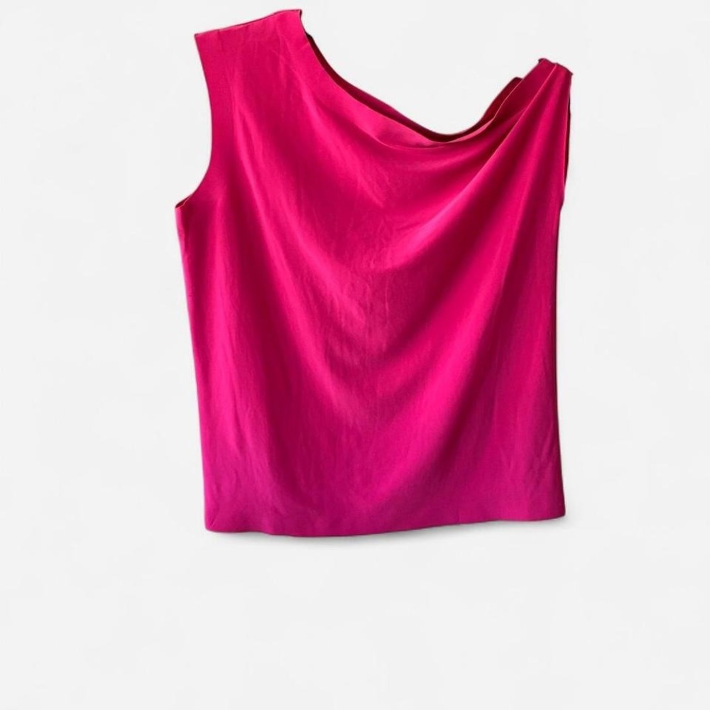 Norma Kamali Y2K off the shoulder hot pink slinky top Size S